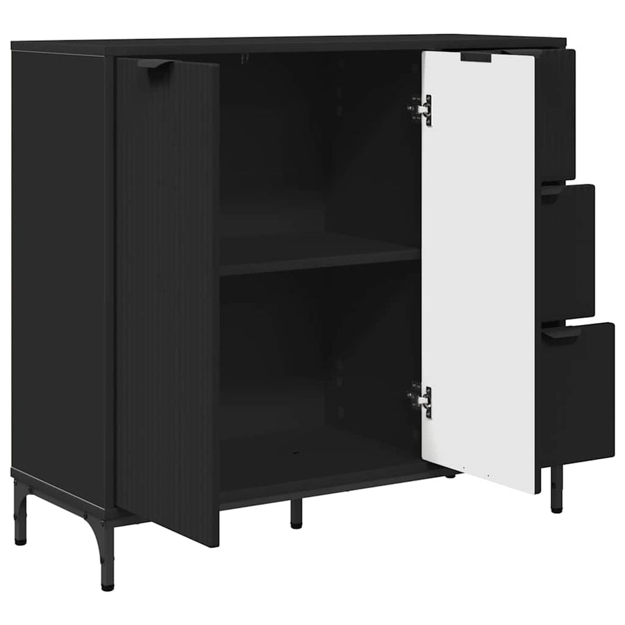 Dressoir met lade Zwart 89,5 x 33 x 82 cm Bewerkt hout
