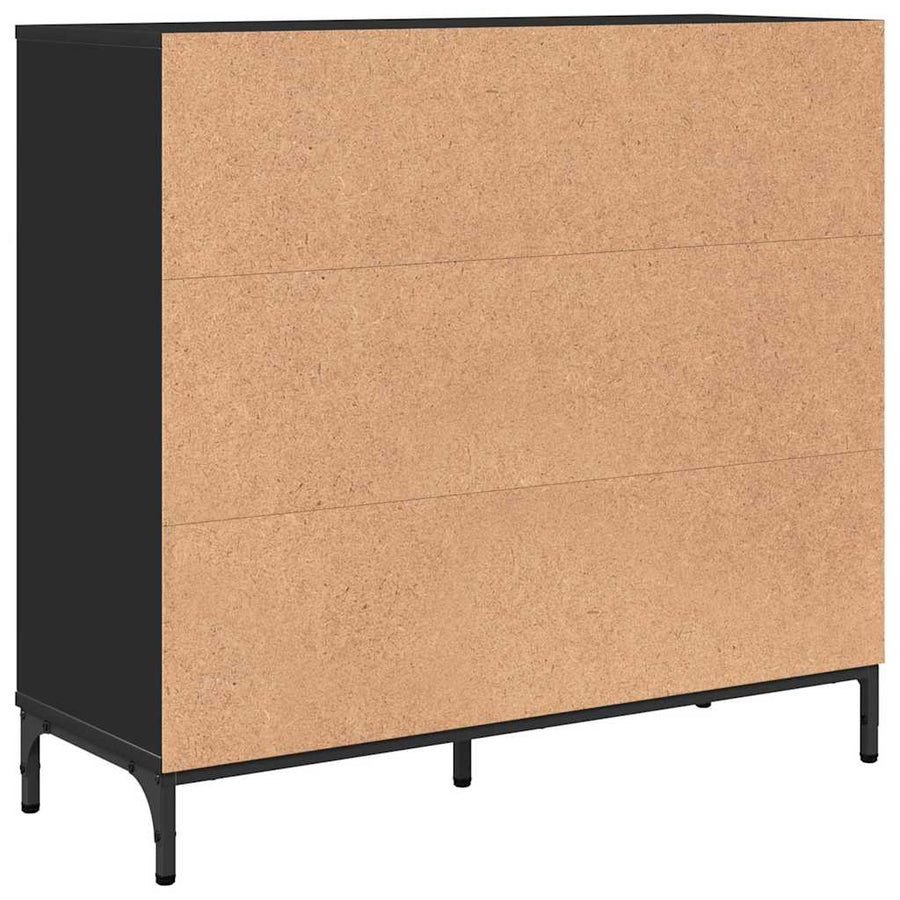 Dressoir met lade Zwart 89,5 x 33 x 82 cm Bewerkt hout