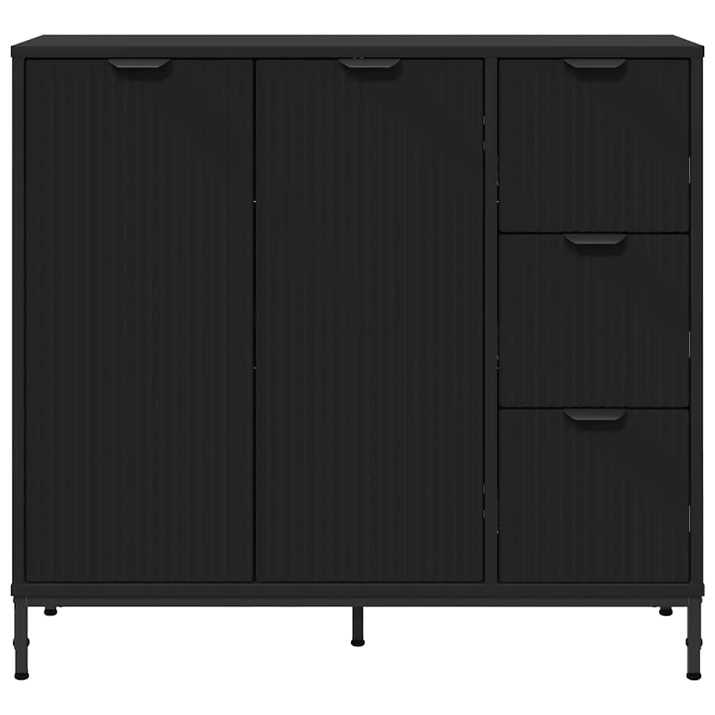 Dressoir met lade Zwart 89,5 x 33 x 82 cm Bewerkt hout
