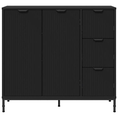 Dressoir met lade Zwart 89,5 x 33 x 82 cm Bewerkt hout
