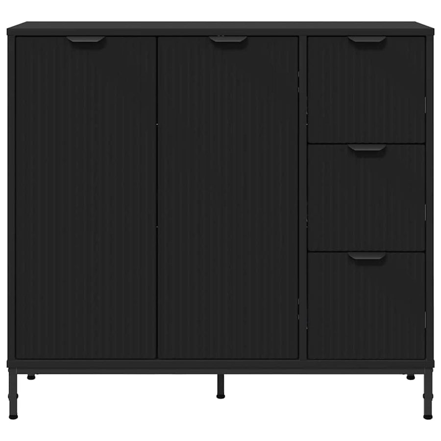 Dressoir met lade Zwart 89,5 x 33 x 82 cm Bewerkt hout