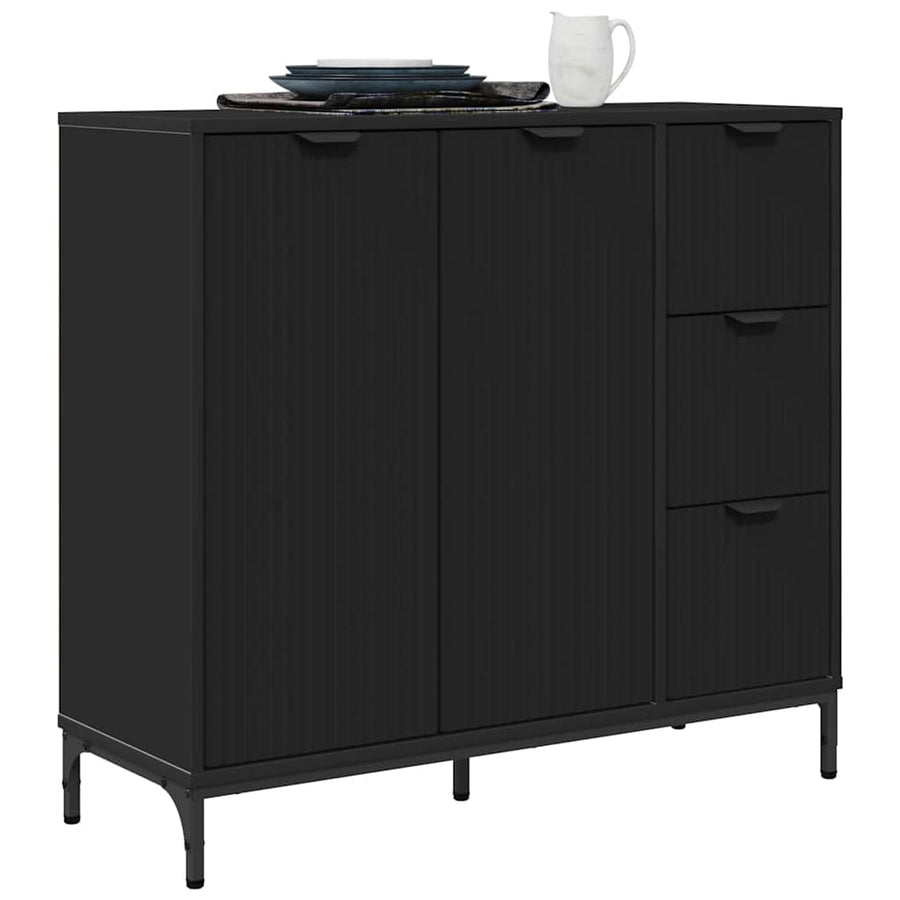 Dressoir met lade Zwart 89,5 x 33 x 82 cm Bewerkt hout