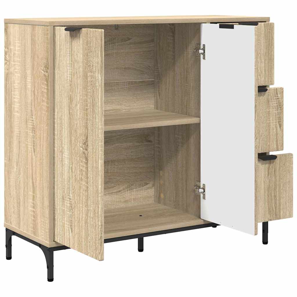 Dressoir met lade Sonoma eiken 89,5 x 33 x 82 cm Bewerkt hout