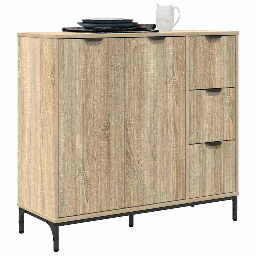 Dressoir met lade Sonoma eiken 89,5 x 33 x 82 cm Bewerkt hout