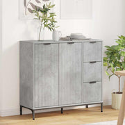 Dressoir betongrijs 89,5x33x82 cm bewerkt hout