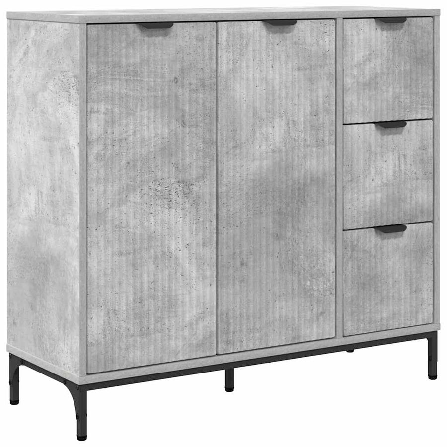Dressoir met lade Betongrijs 89,5 x 33 x 82 cm Bewerkt hout