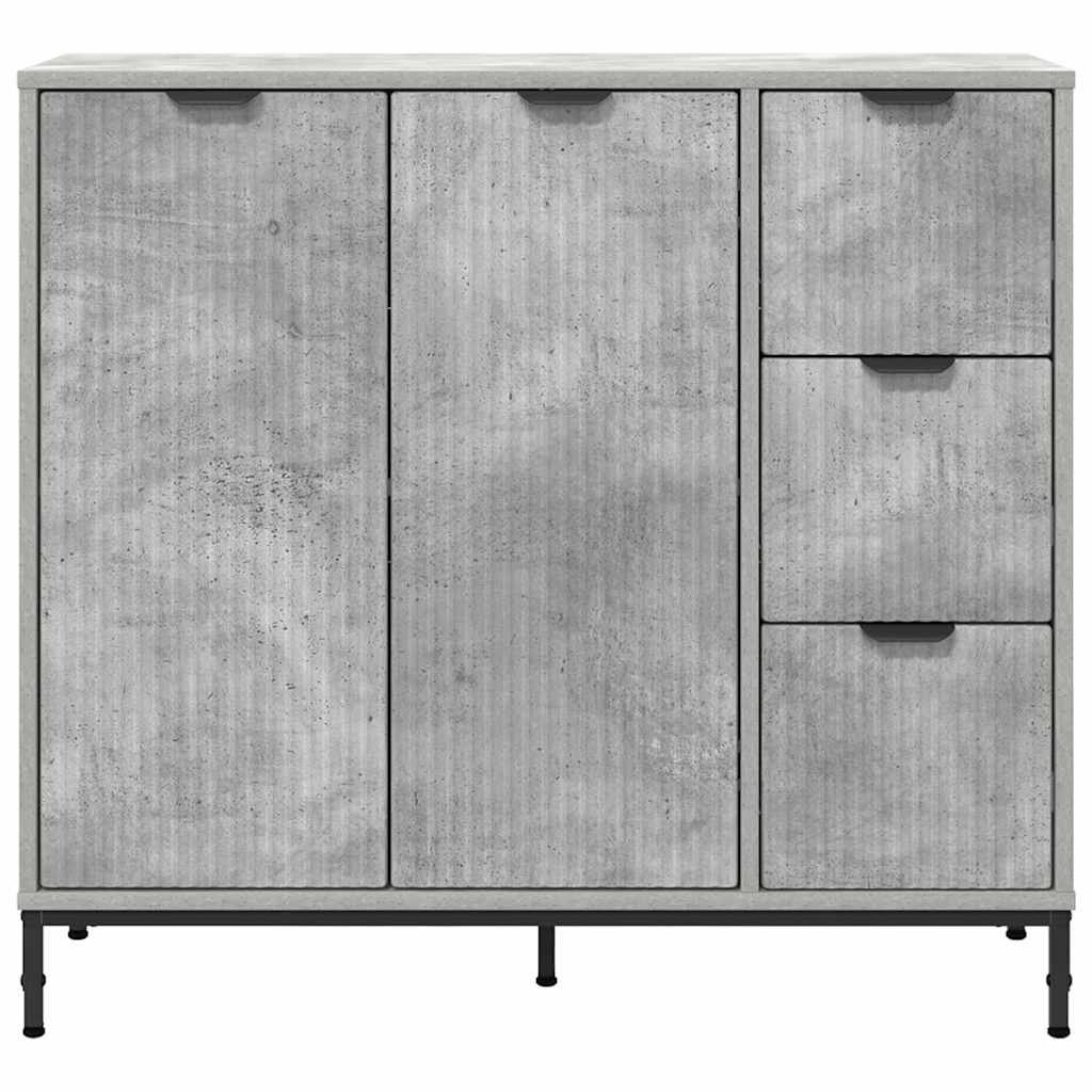 Dressoir met lade Betongrijs 89,5 x 33 x 82 cm Bewerkt hout