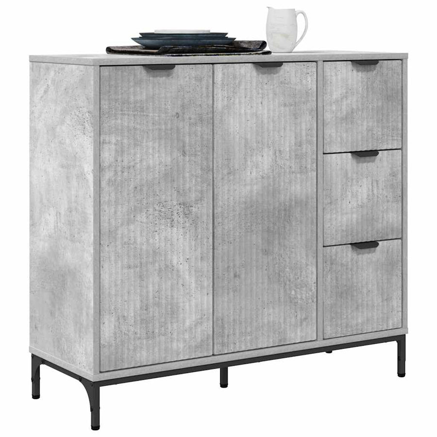 Dressoir met lade Betongrijs 89,5 x 33 x 82 cm Bewerkt hout