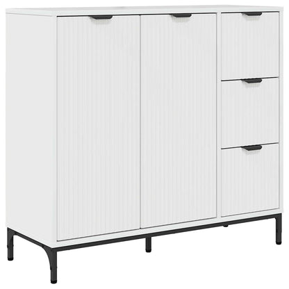 Dressoir met lade Hoogglans wit 89,5 x 33 x 82 cm Bewerkt hout