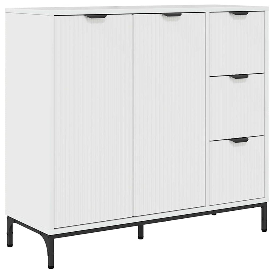 Dressoir met lade Hoogglans wit 89,5 x 33 x 82 cm Bewerkt hout