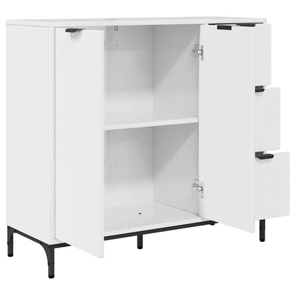 Dressoir met lade Hoogglans wit 89,5 x 33 x 82 cm Bewerkt hout
