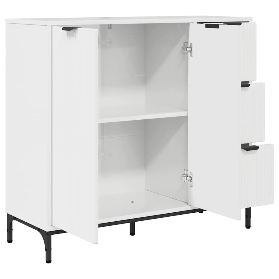 Dressoir met lade Hoogglans wit 89,5 x 33 x 82 cm Bewerkt hout