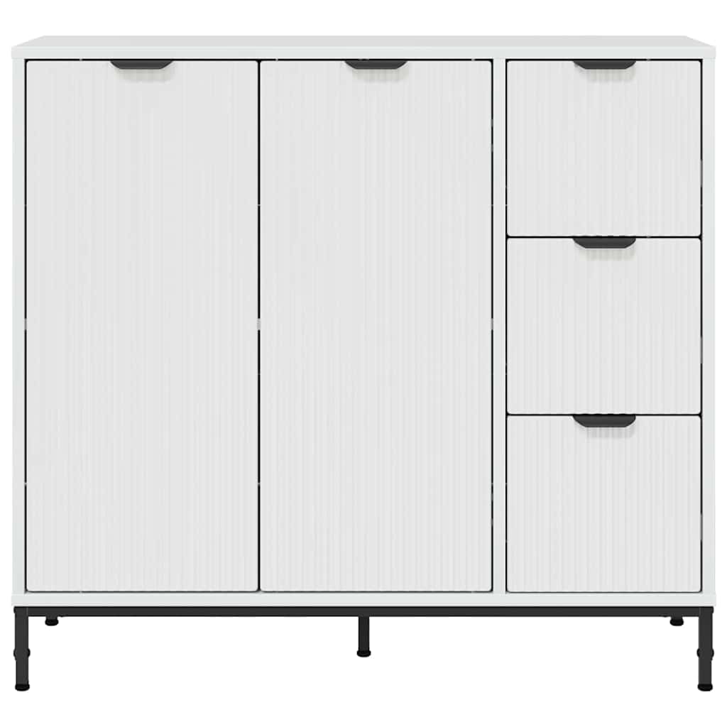 Dressoir met lade Hoogglans wit 89,5 x 33 x 82 cm Bewerkt hout