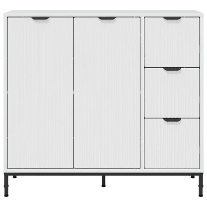 Dressoir met lade Hoogglans wit 89,5 x 33 x 82 cm Bewerkt hout