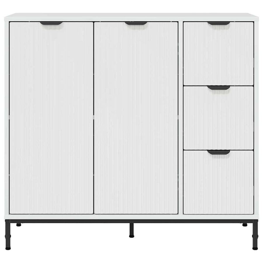 Dressoir met lade Hoogglans wit 89,5 x 33 x 82 cm Bewerkt hout
