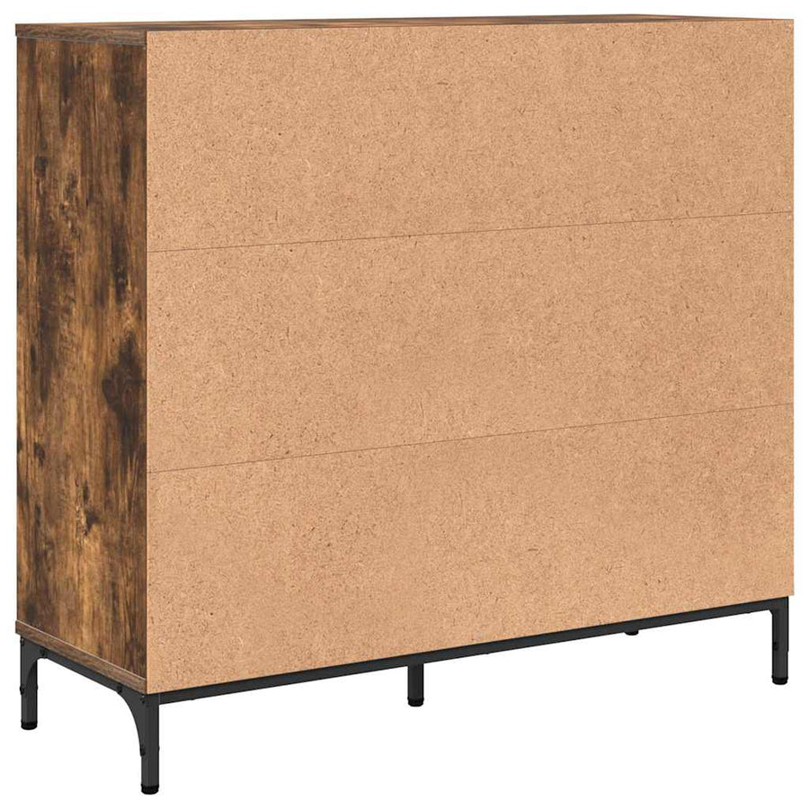 Dressoir met lade Gerookt eiken 89,5 x 33 x 82 cm Bewerkt hout