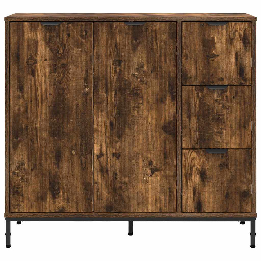 Dressoir met lade Gerookt eiken 89,5 x 33 x 82 cm Bewerkt hout