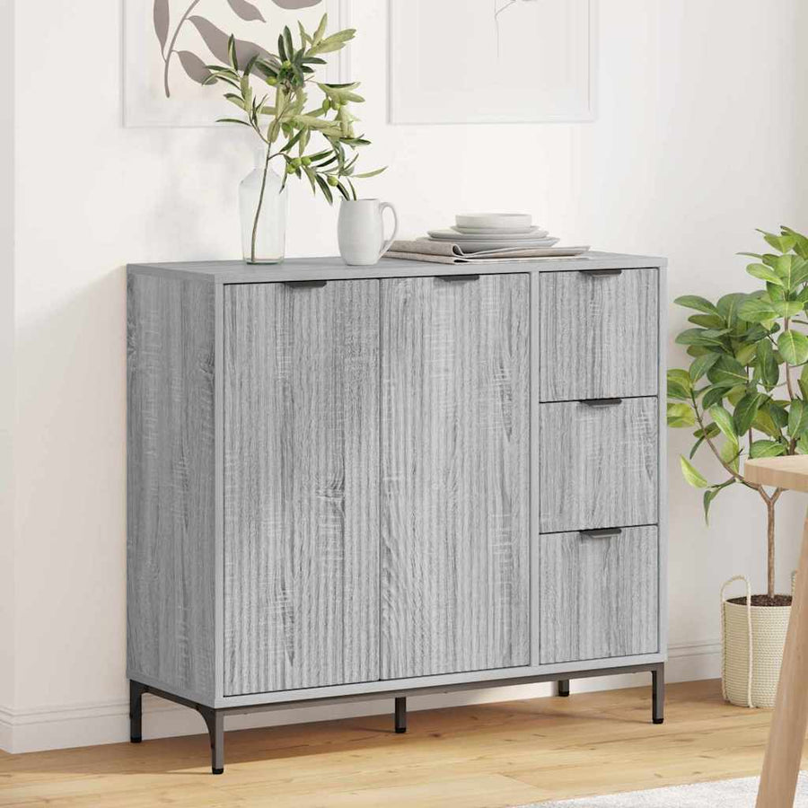 Dressoir met lade Grijs sonoma 89,5 x 33 x 82 cm Bewerkt hout