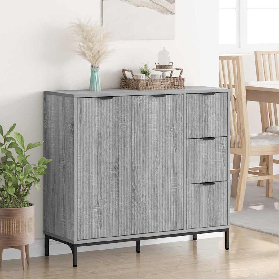 Dressoir met lade Grijs sonoma 89,5 x 33 x 82 cm Bewerkt hout