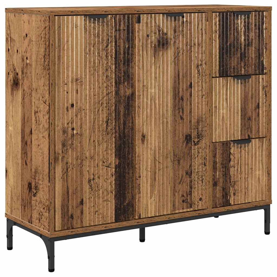 Dressoir met lade Oud hout 89,5 x 33 x 82 cm Bewerkt hout