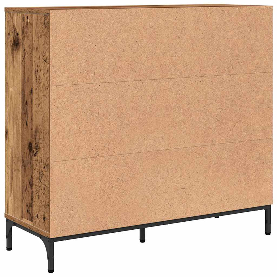 Dressoir met lade Oud hout 89,5 x 33 x 82 cm Bewerkt hout