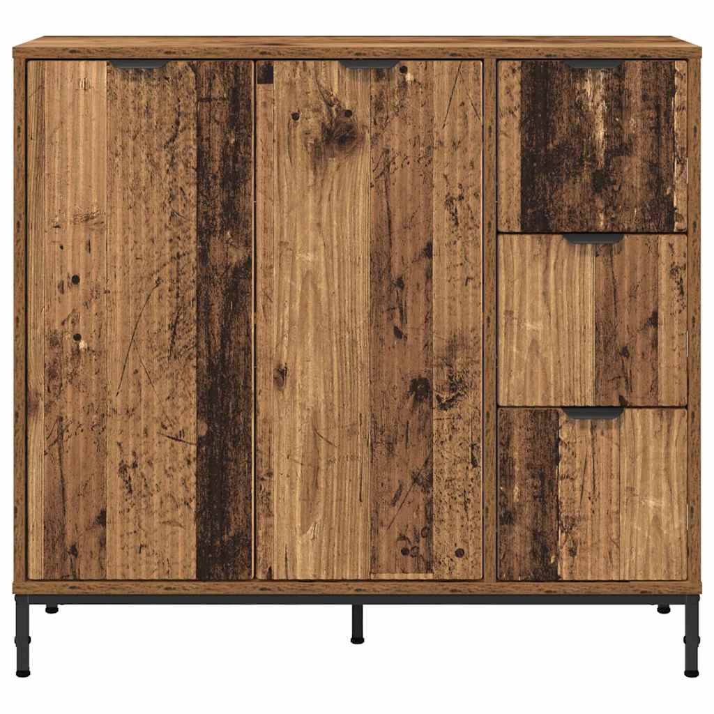 Dressoir met lade Oud hout 89,5 x 33 x 82 cm Bewerkt hout