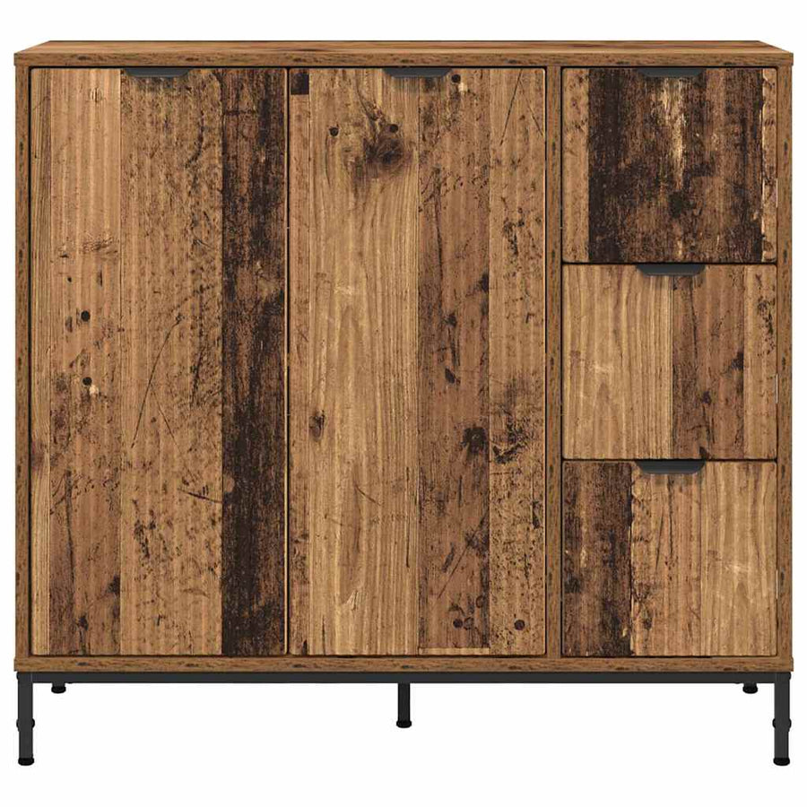 Dressoir met lade Oud hout 89,5 x 33 x 82 cm Bewerkt hout