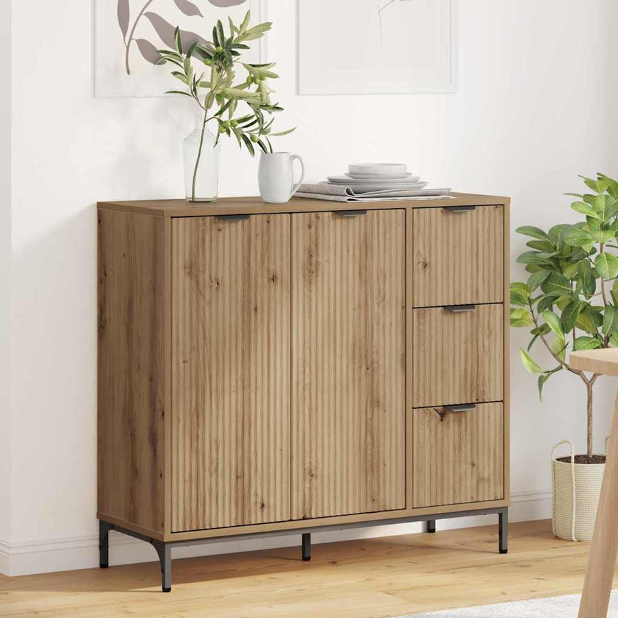 Dressoir met lade Artisan Eiken 89,5 x 33 x 82 cm Bewerkt hout