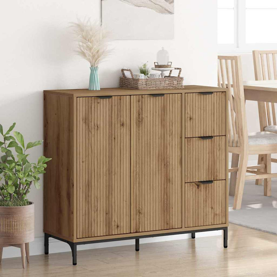 Dressoir met lade Artisan Eiken 89,5 x 33 x 82 cm Bewerkt hout