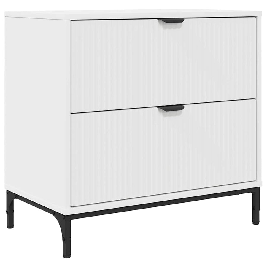 Nachtkastje met lade Wit 63.5 x 36 x 61 cm Bewerkt hout