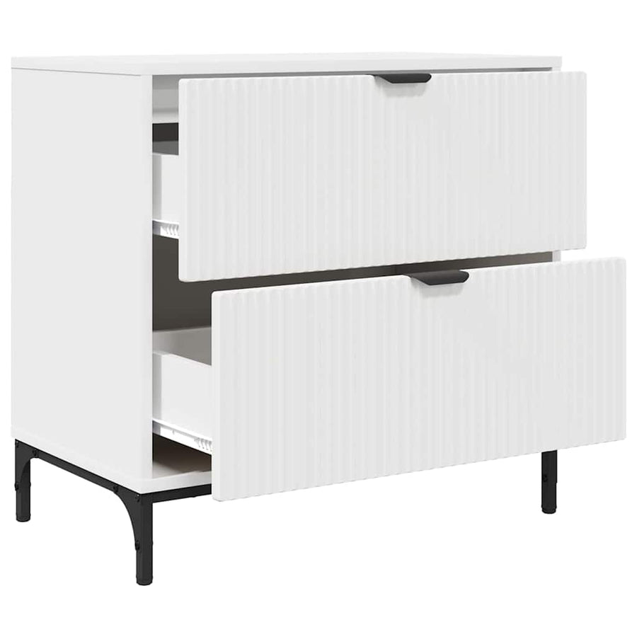Nachtkastje met lade Wit 63.5 x 36 x 61 cm Bewerkt hout