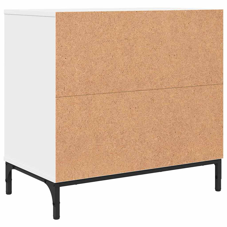 Nachtkastje met lade Wit 63.5 x 36 x 61 cm Bewerkt hout