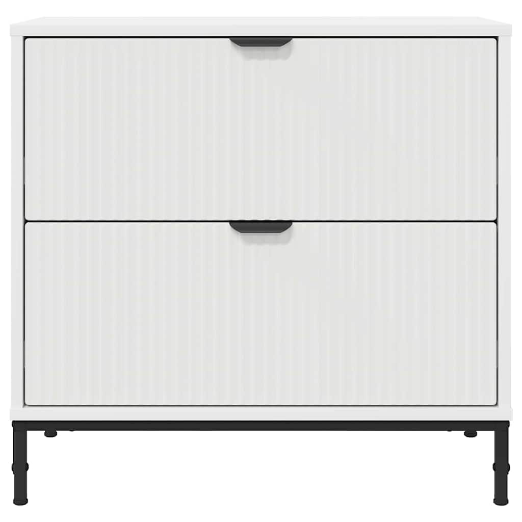 Nachtkastje met lade Wit 63.5 x 36 x 61 cm Bewerkt hout