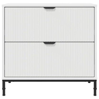 Nachtkastje met lade Wit 63.5 x 36 x 61 cm Bewerkt hout