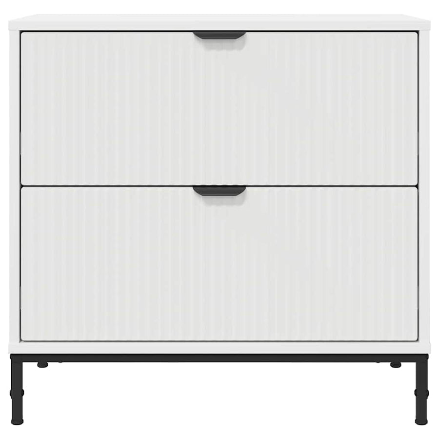 Nachtkastje met lade Wit 63.5 x 36 x 61 cm Bewerkt hout