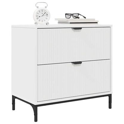 Nachtkastje met lade Wit 63.5 x 36 x 61 cm Bewerkt hout