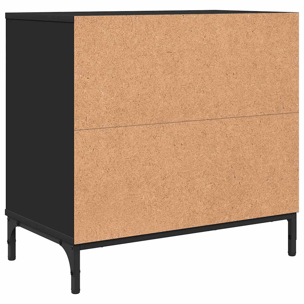 Nachtkastje Met Lade 63.5 X 36 X 61 Cm Bewerkt Hout Zwart