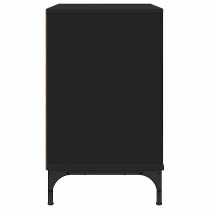 Nachtkastje Met Lade 63.5 X 36 X 61 Cm Bewerkt Hout Zwart
