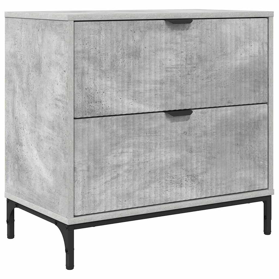 Nachtkastje met lade Betongrijs 63.5 x 36 x 61 cm Bewerkt hout