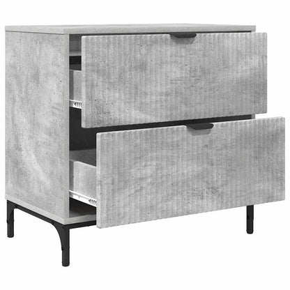 Nachtkastje met lade Betongrijs 63.5 x 36 x 61 cm Bewerkt hout