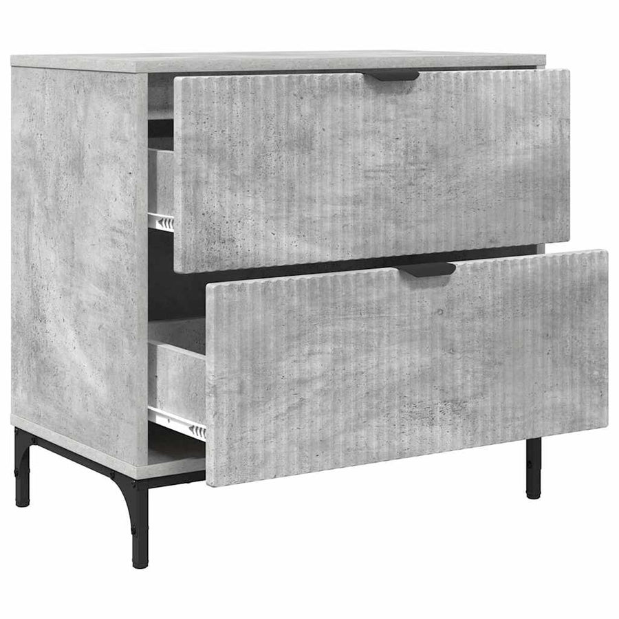 Nachtkastje met lade Betongrijs 63.5 x 36 x 61 cm Bewerkt hout