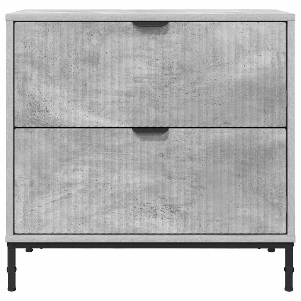 Nachtkastje met lade Betongrijs 63.5 x 36 x 61 cm Bewerkt hout