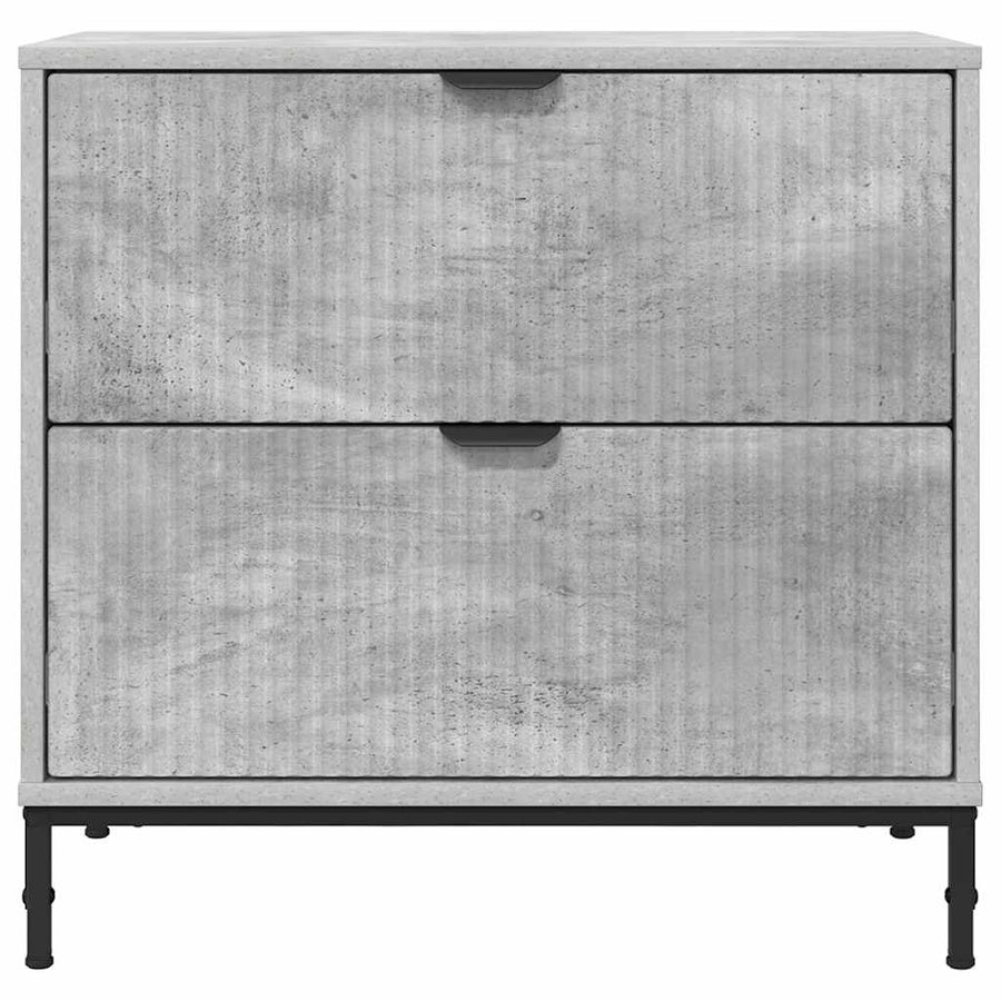 Nachtkastje met lade Betongrijs 63.5 x 36 x 61 cm Bewerkt hout