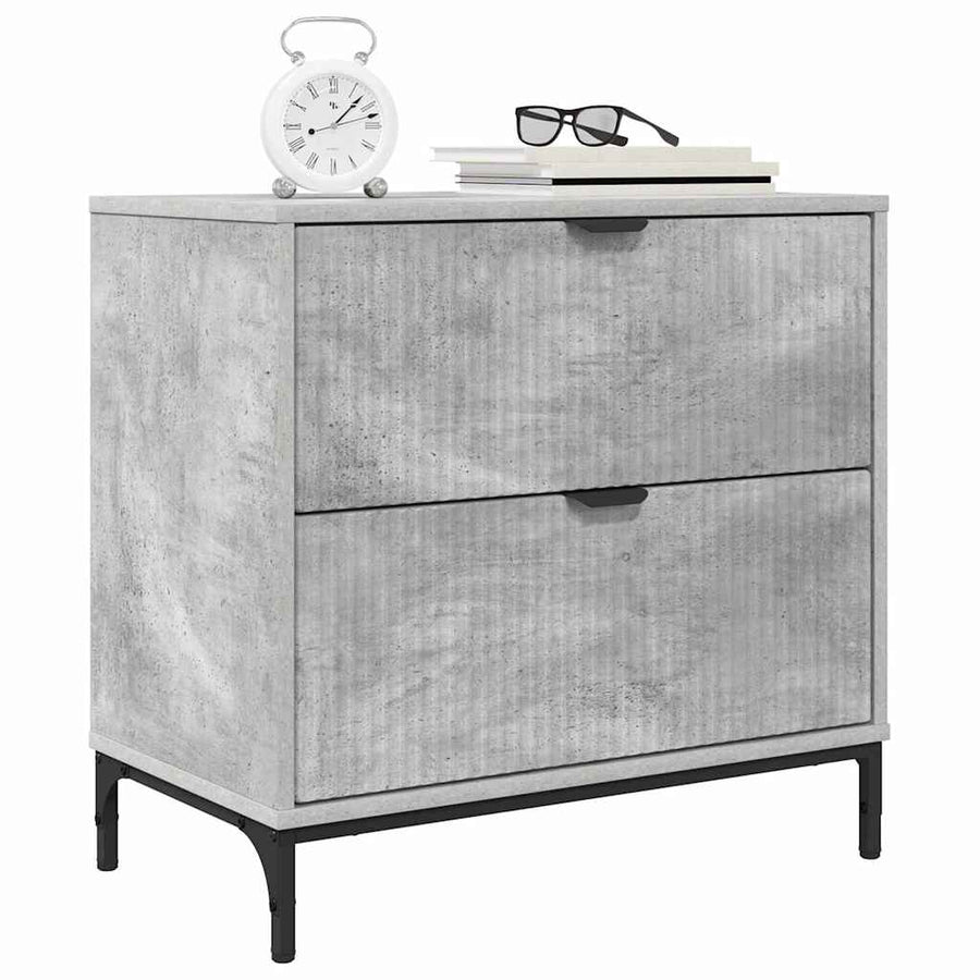 Nachtkastje met lade Betongrijs 63.5 x 36 x 61 cm Bewerkt hout