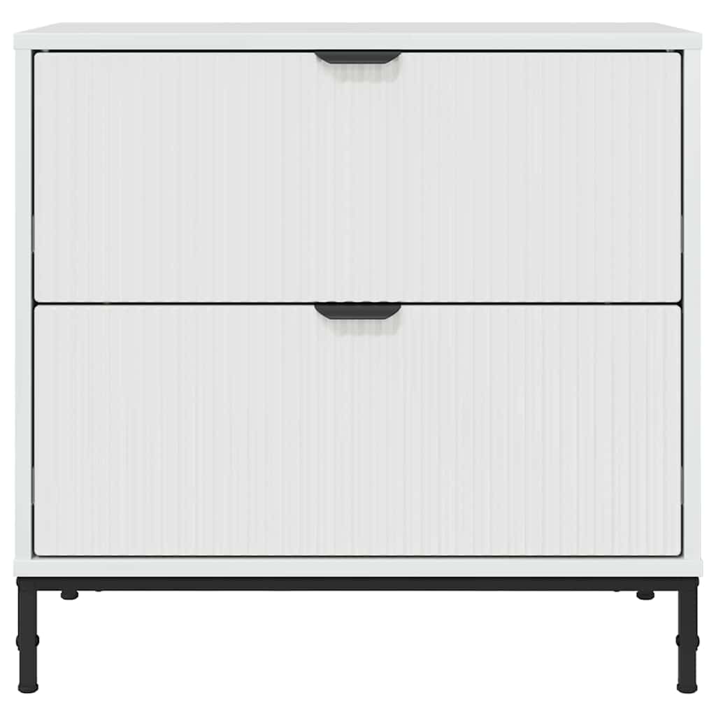 Nachtkastje Hoogglans wit 63.5 x 36 x 61 cm Bewerkt hout