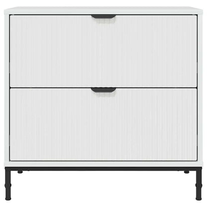 Nachtkastje Hoogglans wit 63.5 x 36 x 61 cm Bewerkt hout
