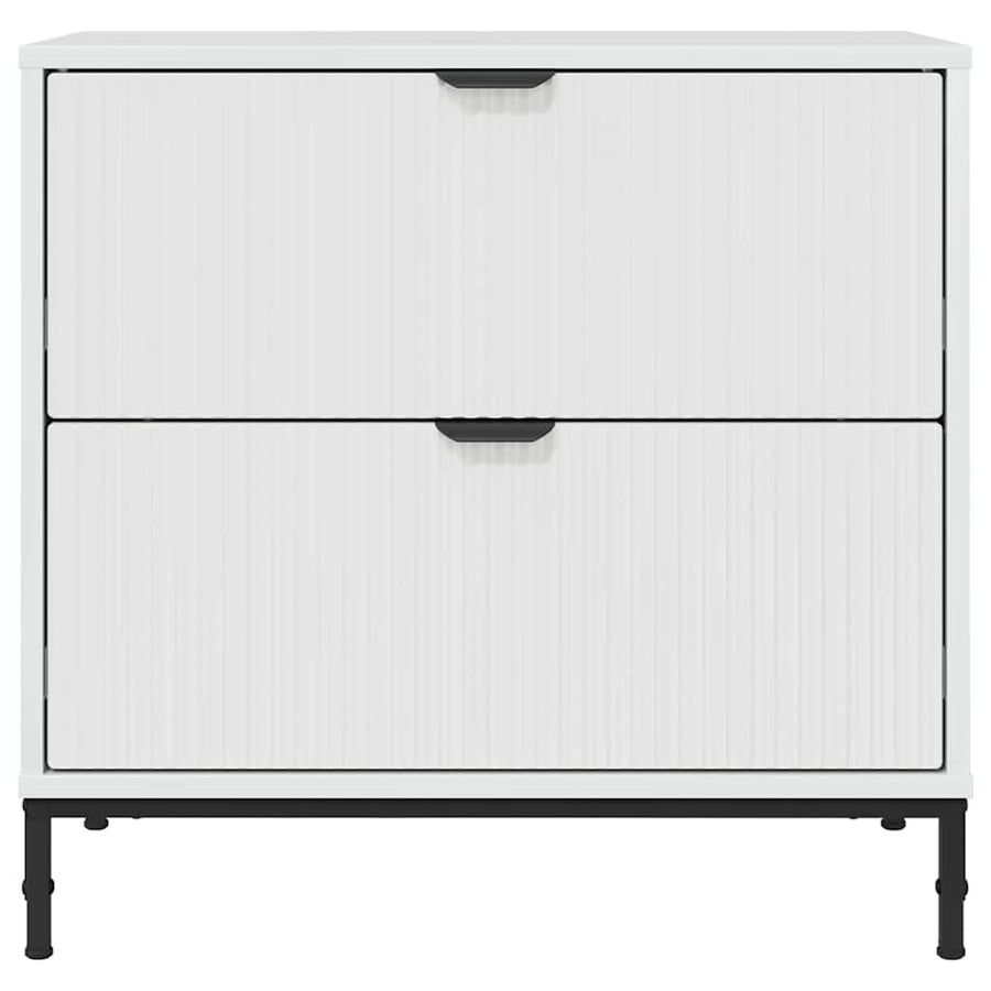Nachtkastje Hoogglans wit 63.5 x 36 x 61 cm Bewerkt hout