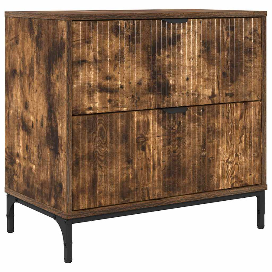 Nachtkastje Gerookt eiken 63.5 x 36 x 61 cm Bewerkt hout