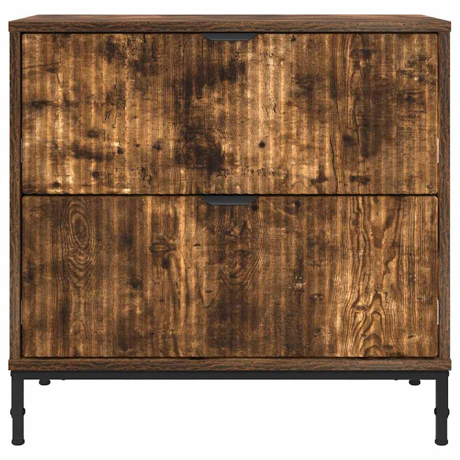 Nachtkastje Gerookt eiken 63.5 x 36 x 61 cm Bewerkt hout
