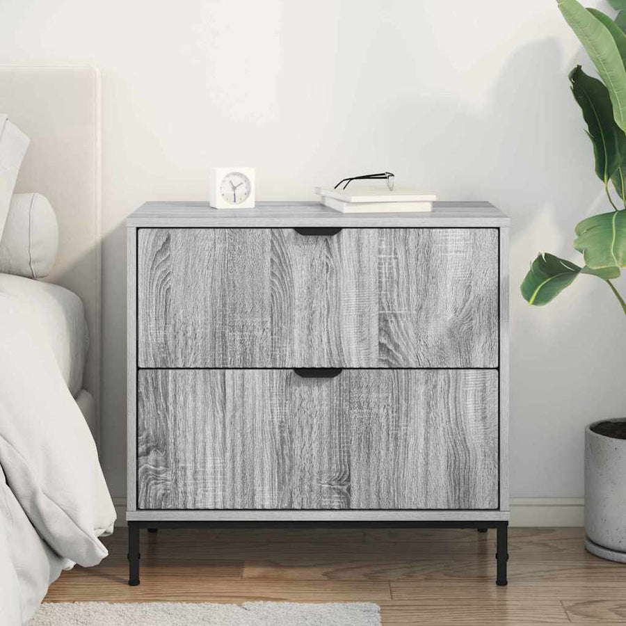 Nachtkastje Grijs sonoma 63.5 x 36 x 61 cm Bewerkt hout